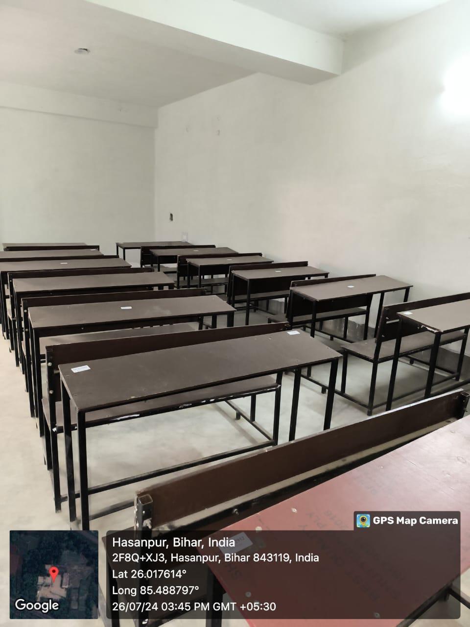 Classroom with student desks