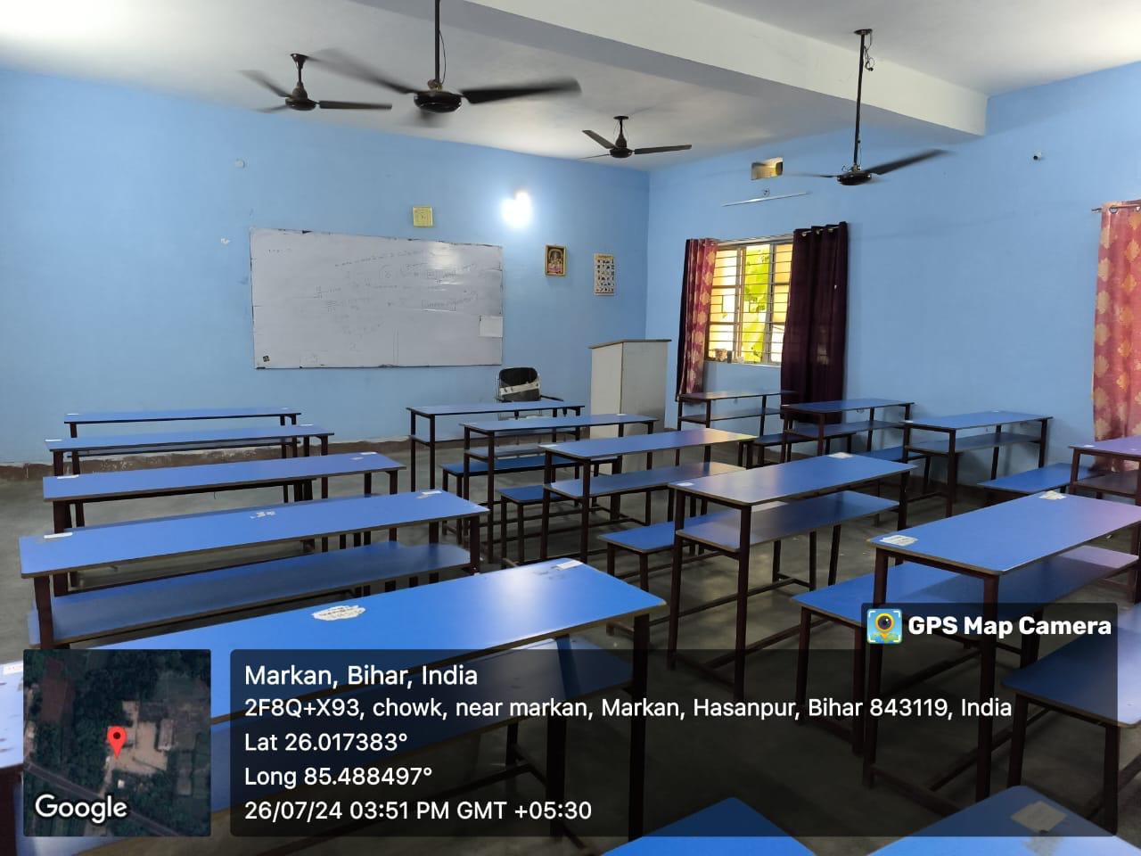 Classroom rows facing the board